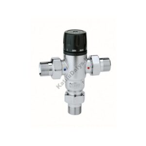 CALEFFI Reguliuojamas termostatinis pamaišymo vožtuvas su apsaugos nuo nuplikymo funkcija