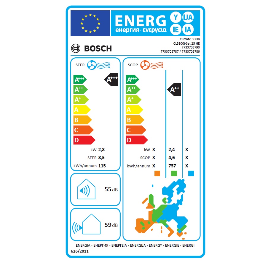 Šilumos siurblys oras-oras Bosch CL5100i SET 25 HE (A+++) - Image 4