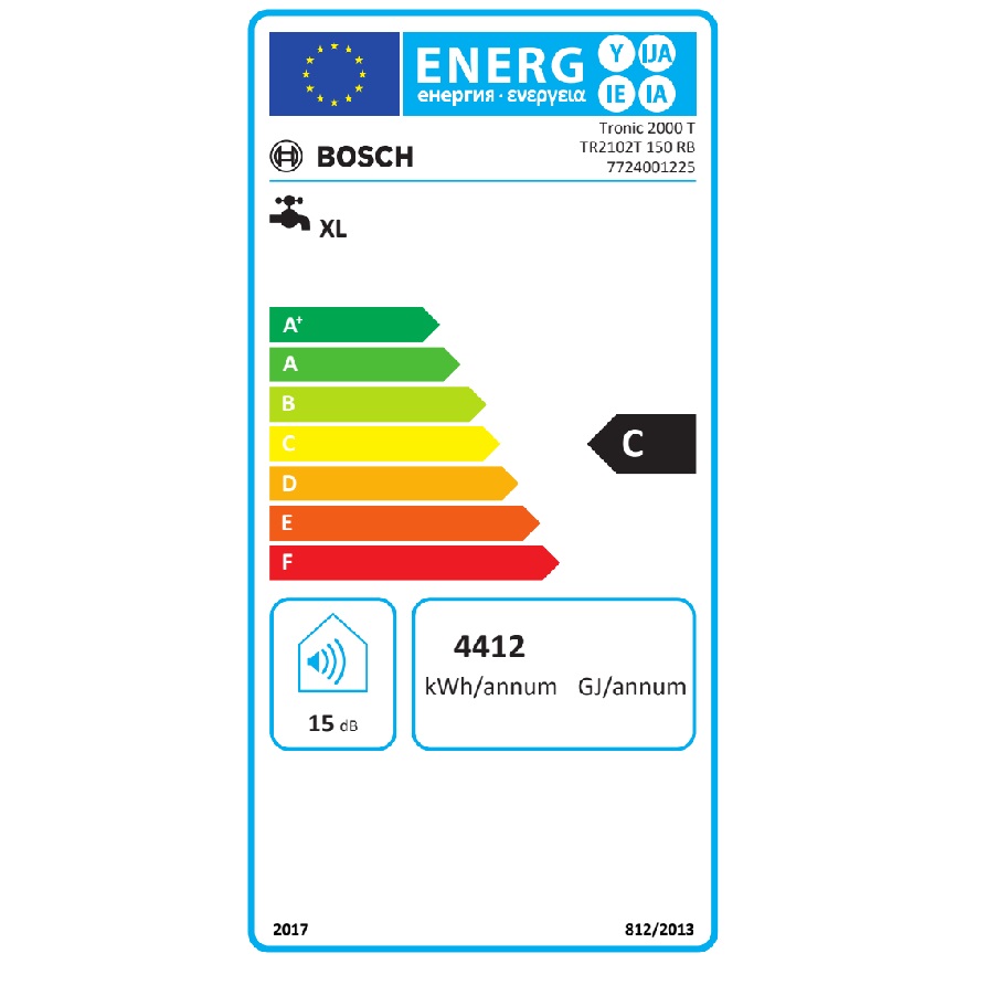 Elektrinis vandens šildytuvas Bosch Tronic TR2102T 150litrų 1,6 kW - Image 2